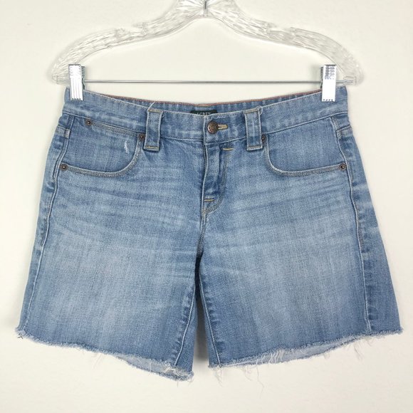 J. Crew Cotton Blend Cutoff Jean Shorts Size 2 - Picture 1 of 5